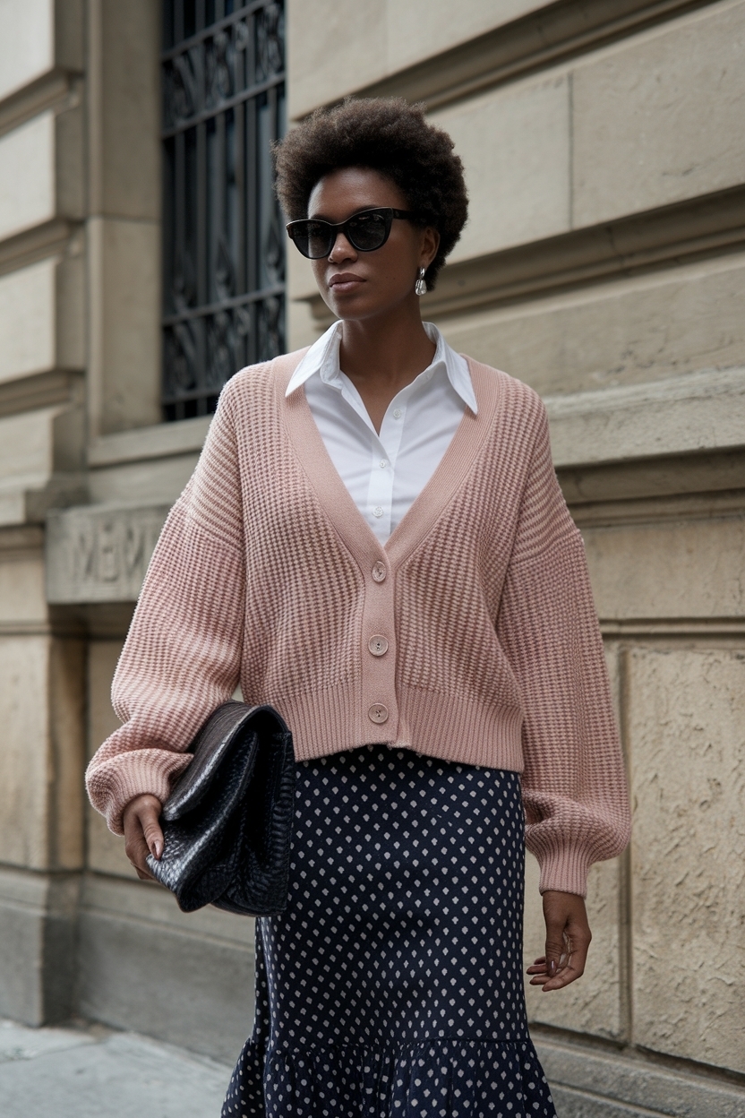 Cardigan Skirt Outfit Black Women: Cozy and Stylish outfit idea