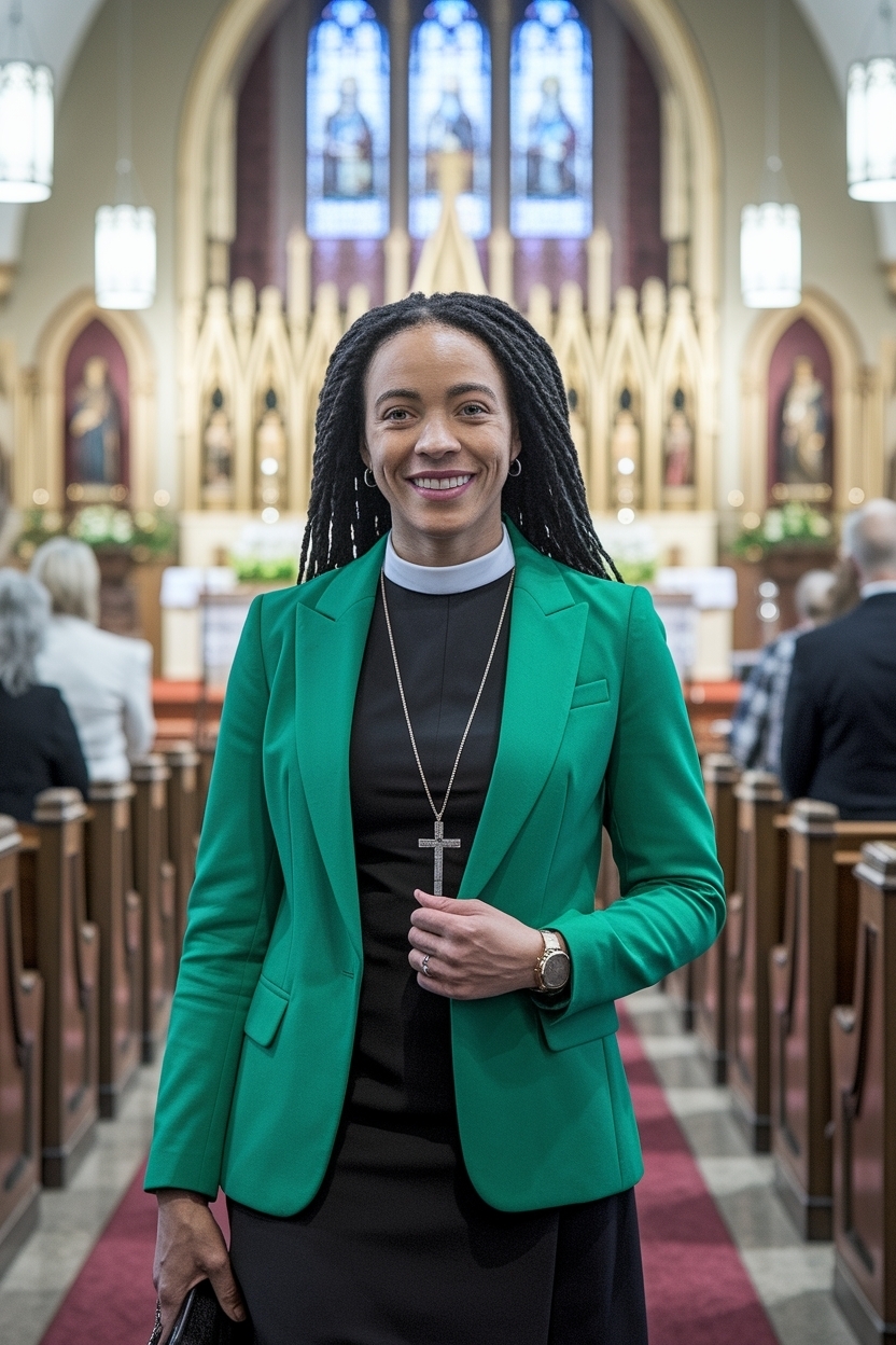 8. Vibrant Church Outfit Black Women Green Choices outfit idea