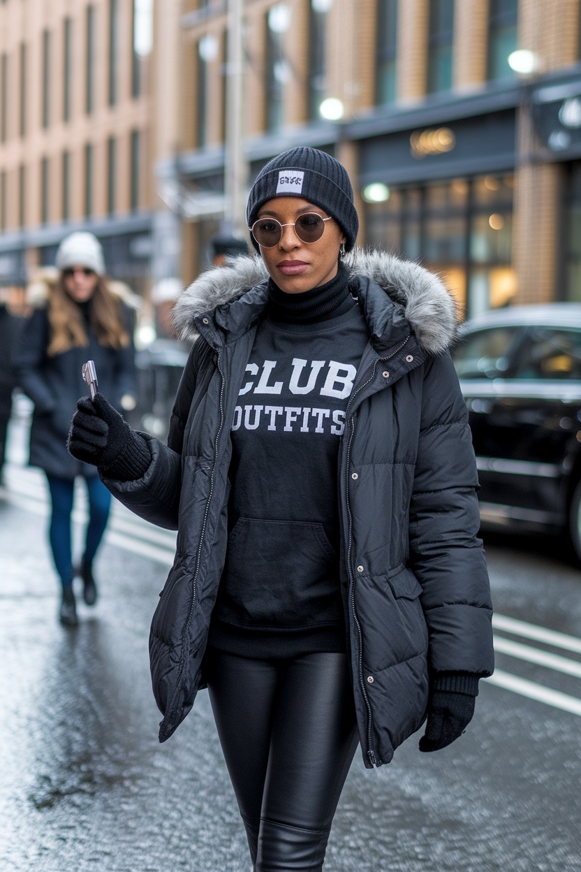 Fun Club Outfits for Black Women in Winter Nights outfit idea
