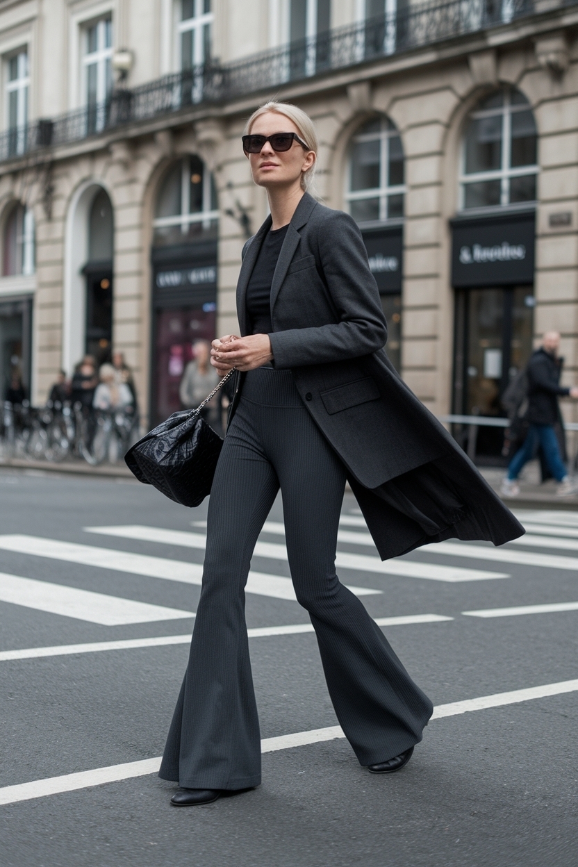 Dark Grey Flared Leggings Outfit: Elevate Your Wardrobe outfit idea