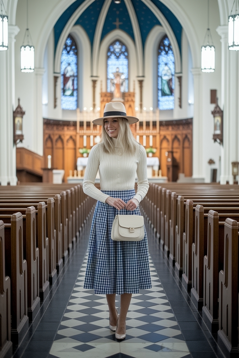 Easter Outfit Women Church with Hat: Accessorize Elegantly outfit idea