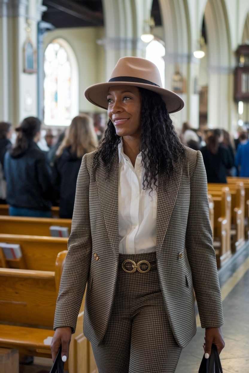 Fedora Hat Outfit Inspiration for Black Women at Church outfit idea