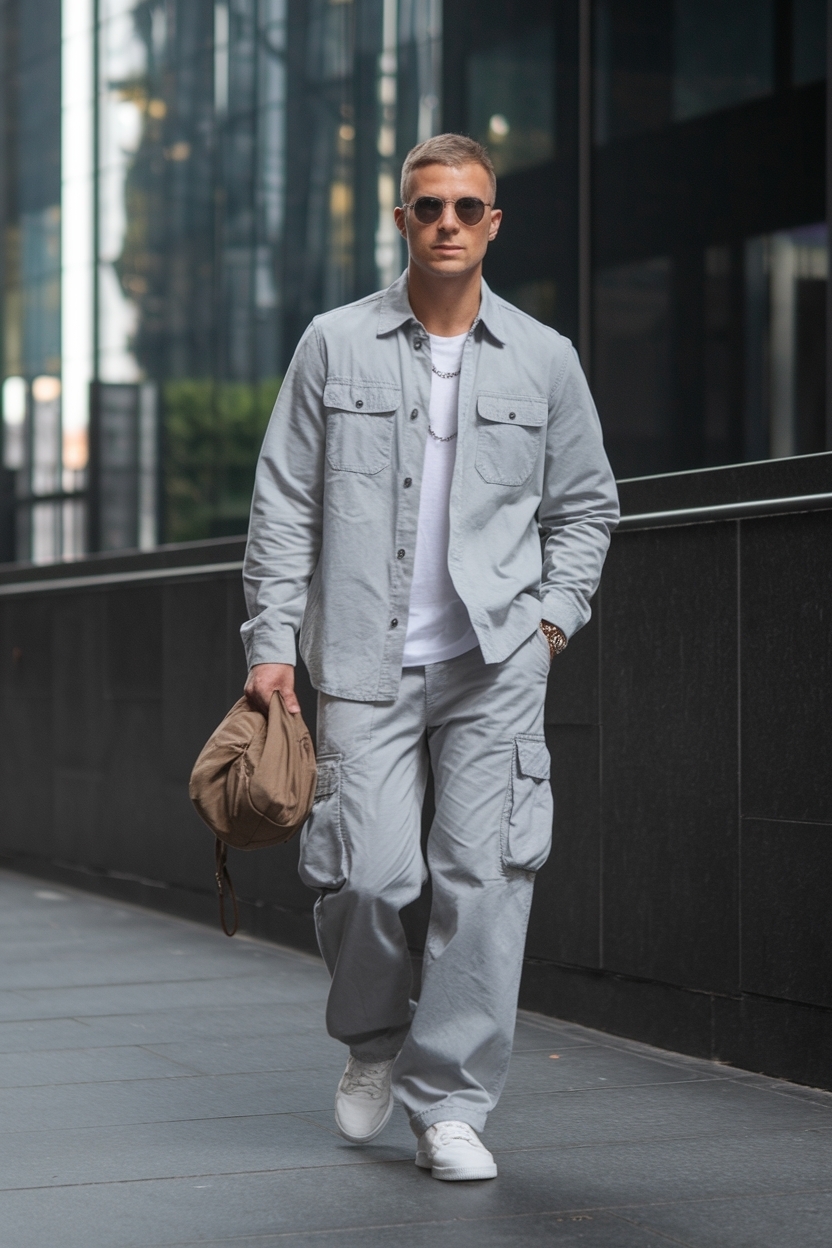 Gray Cargo Pants Outfit Men: Modern and Sleek Styles outfit idea