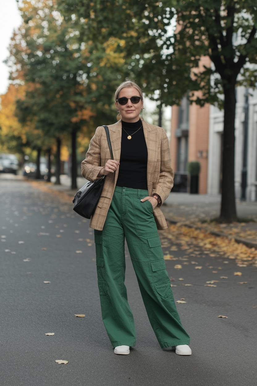 Green Cargo Pants Outfit Fall: Embrace the Earthy Tones outfit idea