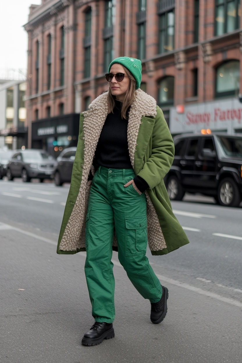 H2: Layering Tips for Green Cargo Pants Outfit Winter Looks outfit idea