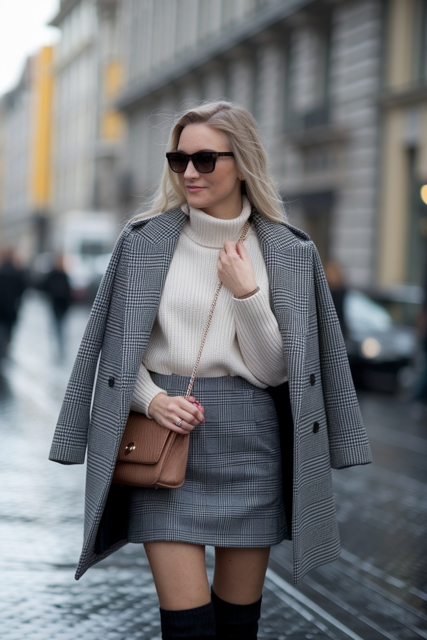 Grey Mini Skirt Outfit Winter: Stay Cozy and Chic outfit idea