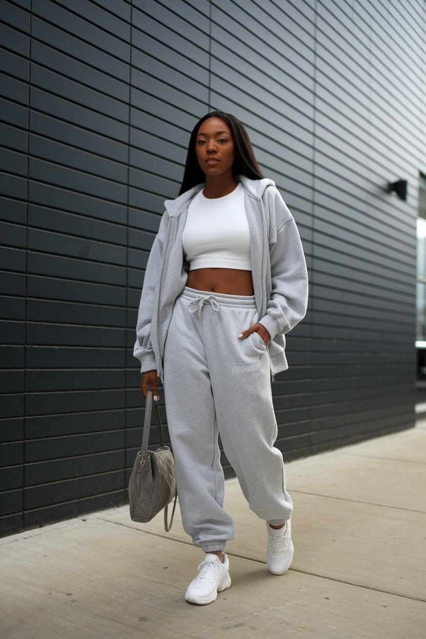 Grey Sweatpants Outfit Black Women: Fashion Meets Comfort outfit idea