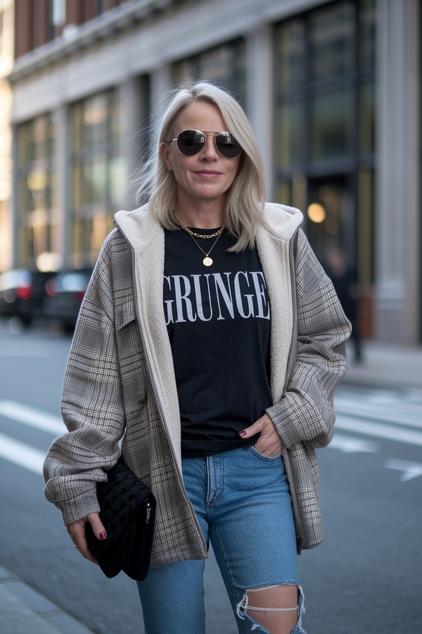 Grunge Outfits for Women Over 30: Vintage Vibes outfit idea