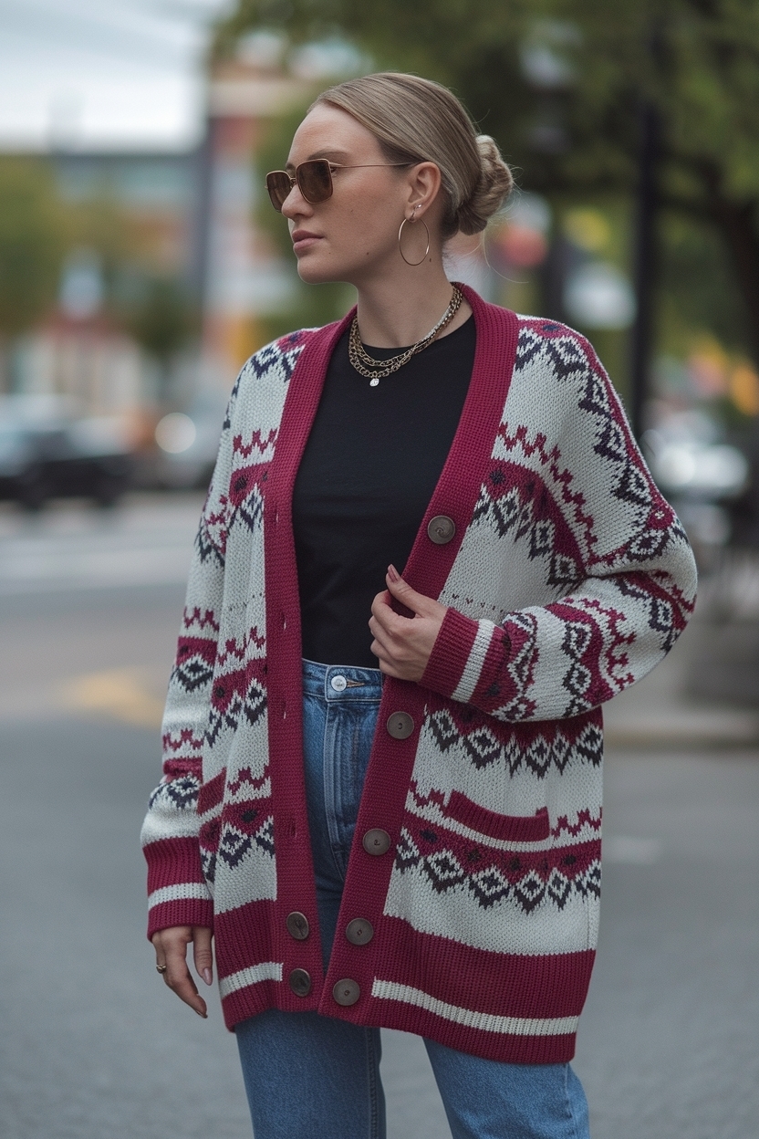 Jordan 1 Outfit Women Cardigan: Trendy Layers for Cool Days outfit idea