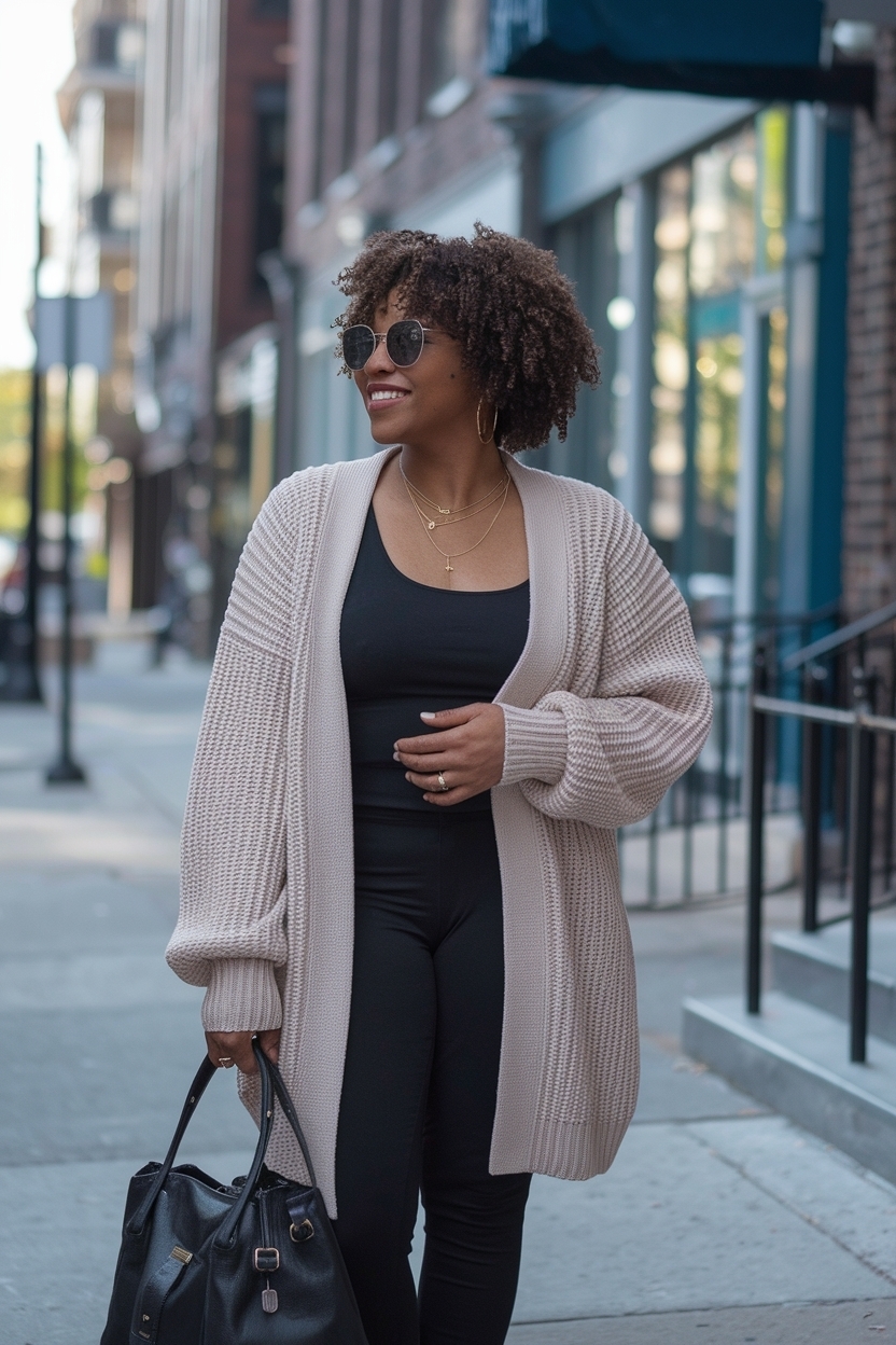 Knit Cardigan Outfit for Black Women: Cozy and Chic outfit idea