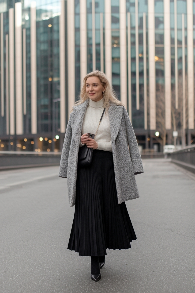 Long Black Skirt Outfit Winter: Layering Tips outfit idea