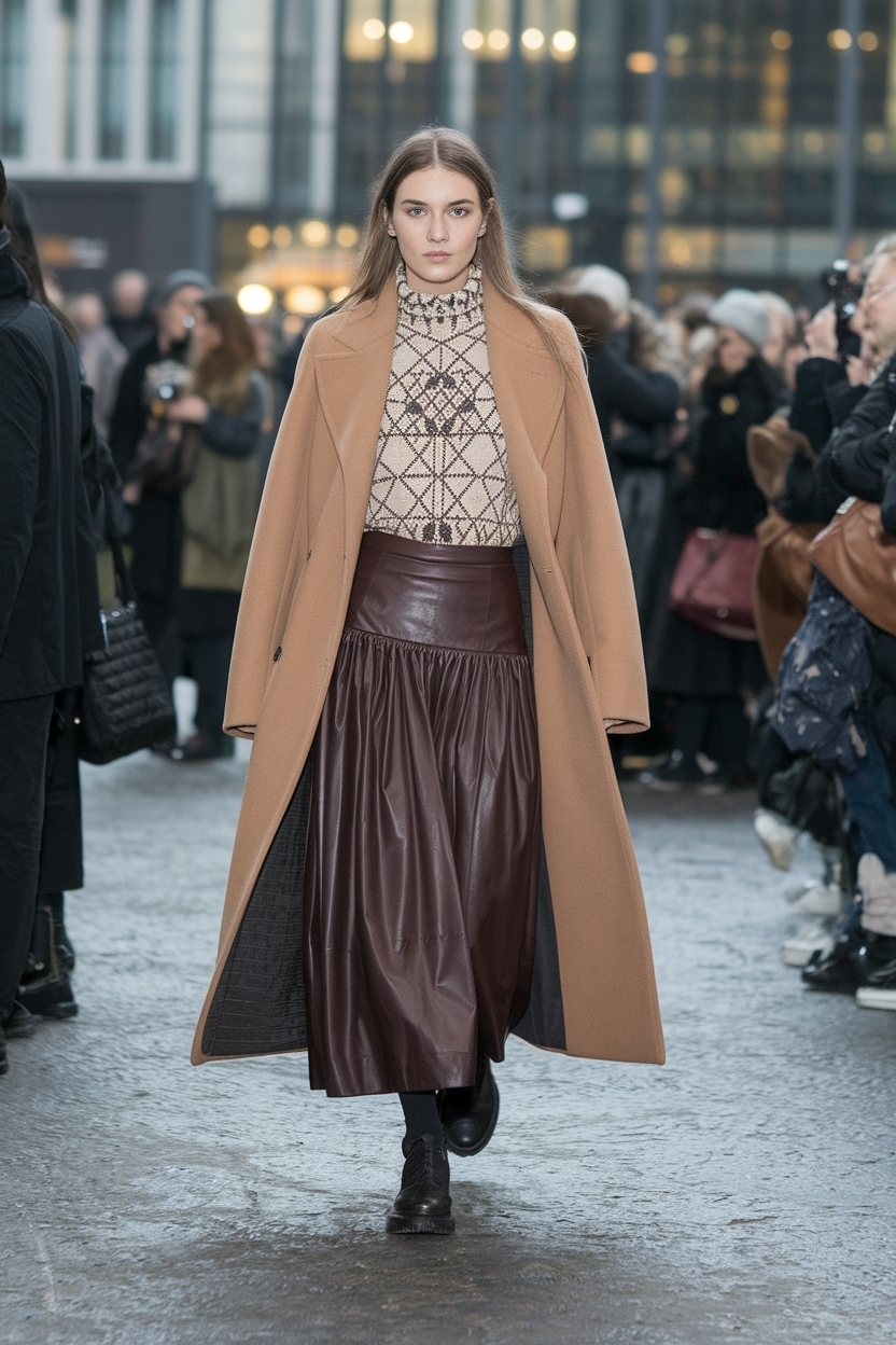 Long Leather Skirt Outfit Winter: Elegance Redefined outfit idea