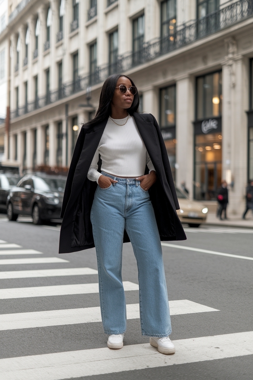 Low Rise Jeans Outfit Black Women: Retro Vibes Revived outfit idea