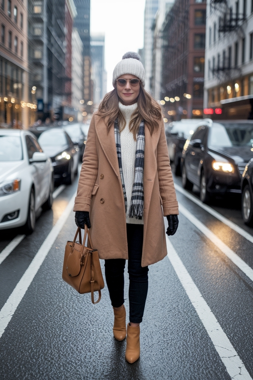 New York Winter Outfit Cold Weather for Layered Warmth outfit idea