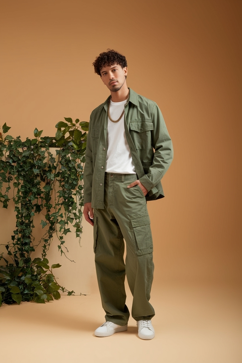 H2: Olive Green Cargo Pants Outfit Men for Timeless Appeal outfit idea
