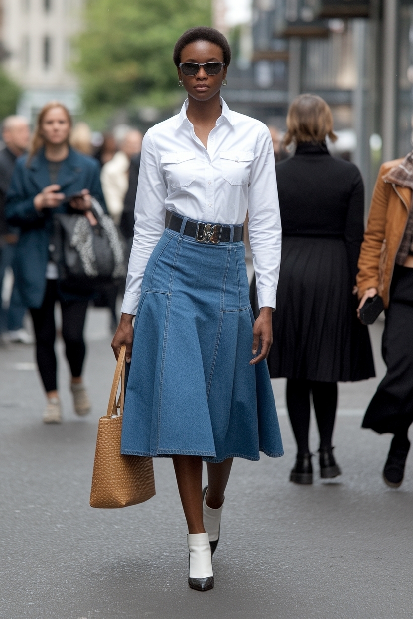 Outfit with Denim Skirt Black Women: Effortless Style outfit idea
