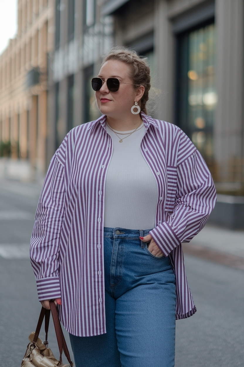 Over Size Shirt and Jeans Outfit Women: Timeless Style Choices outfit idea