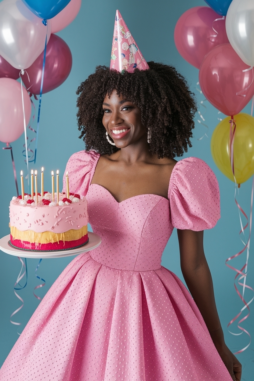 Pink Birthday Dress Black Women for a Fun Celebration outfit idea