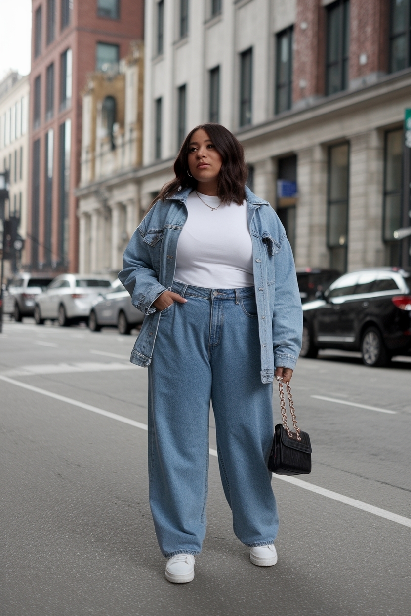 Plus Size Baggy Jeans Outfit: Comfort Meets Fashion outfit idea