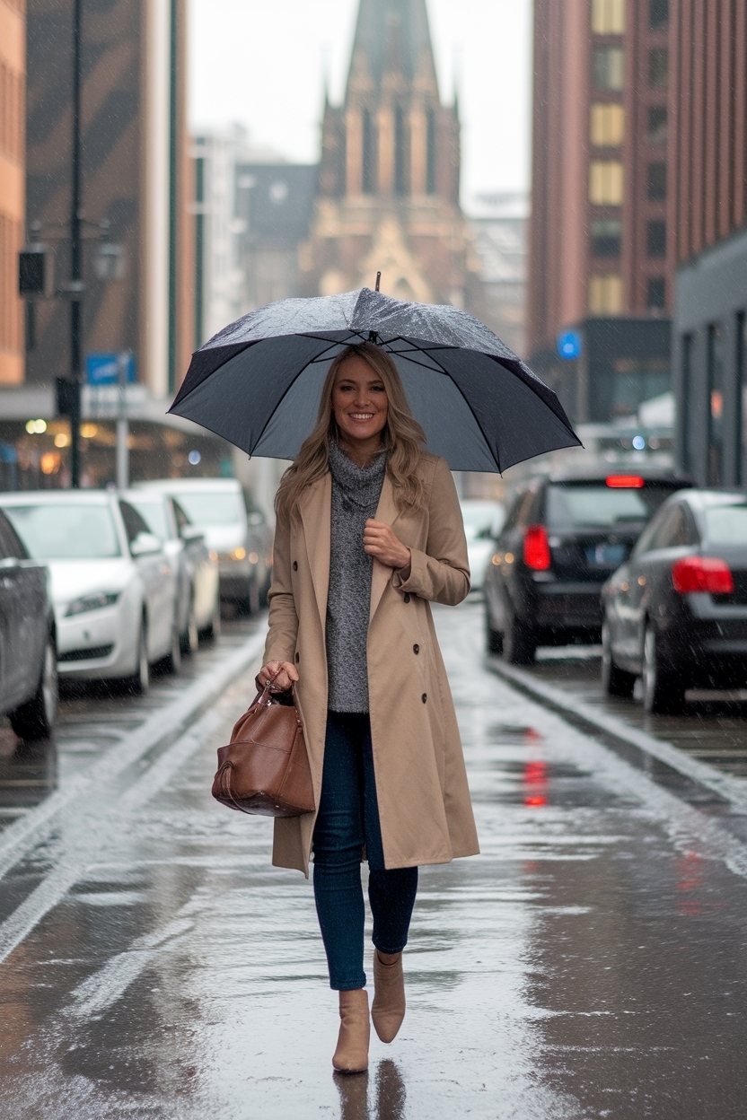 Rainy Day Church Outfit Winter Women: Stay Warm & Stylish outfit idea