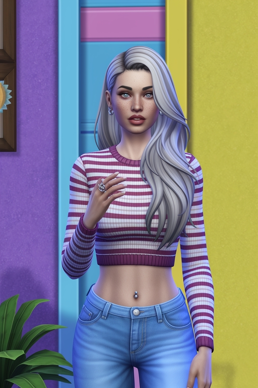 Sims 4 Belly Button Piercing CC: Customize Your Game outfit idea