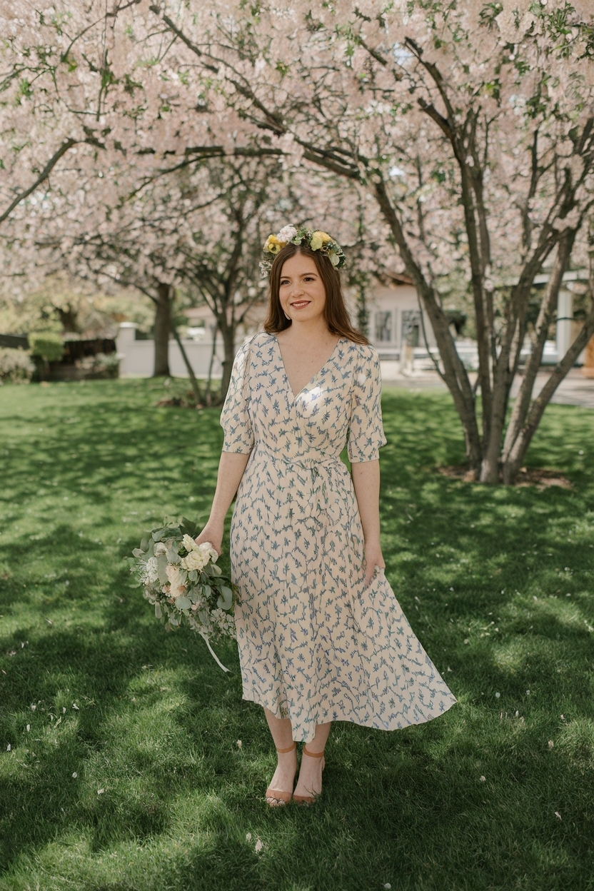 Spring Wedding Outfits for Guest: Fresh and Floral outfit idea