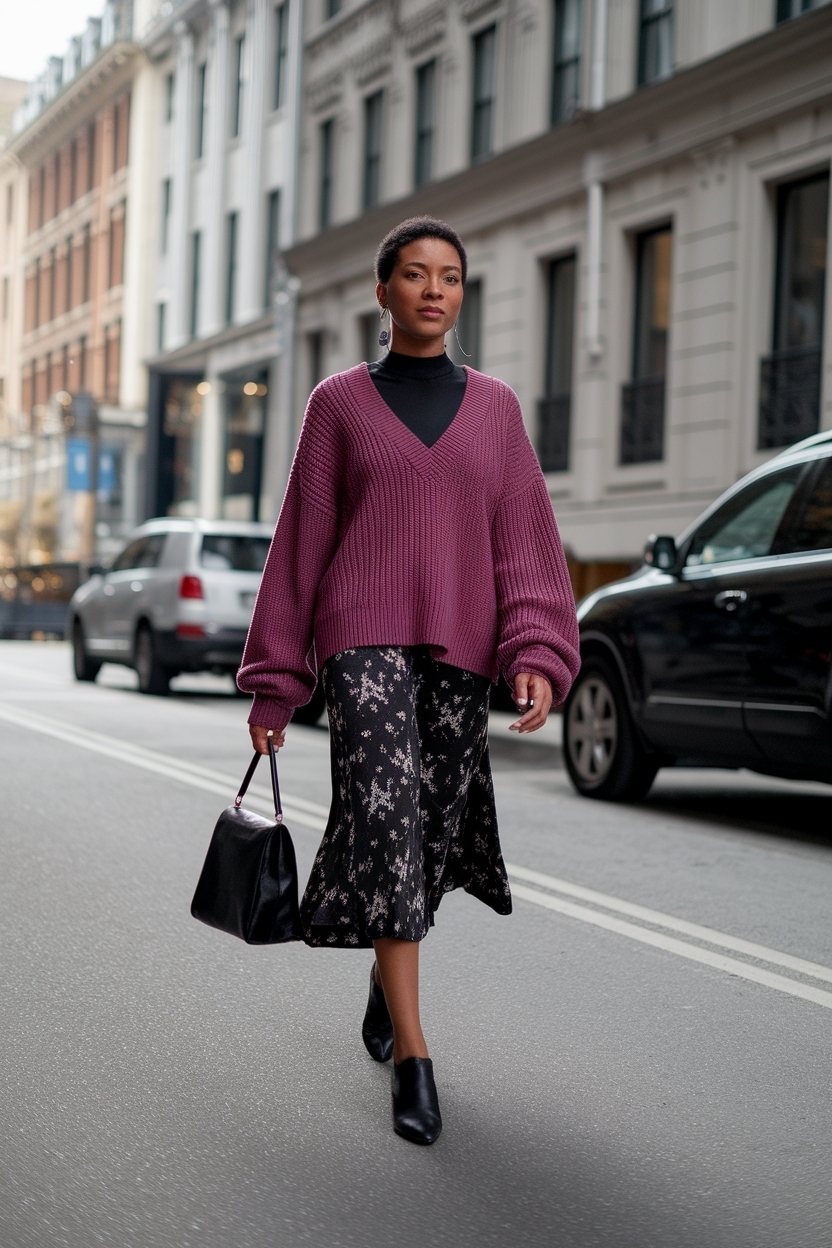 Sweater Over Dress Outfit Black Women for Cozy Elegance outfit idea