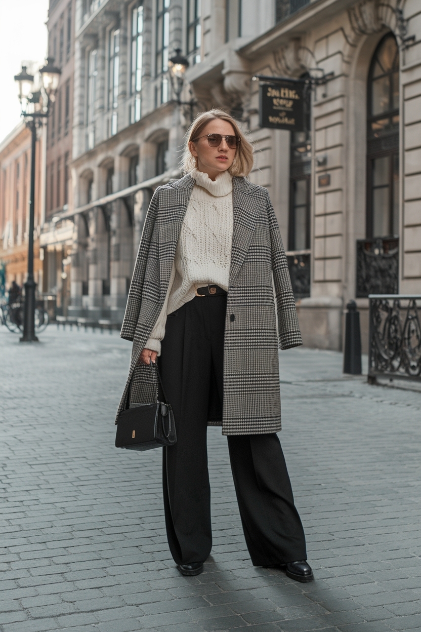Wide Leg Pants Winter Outfit: Stay Warm with Flair outfit idea