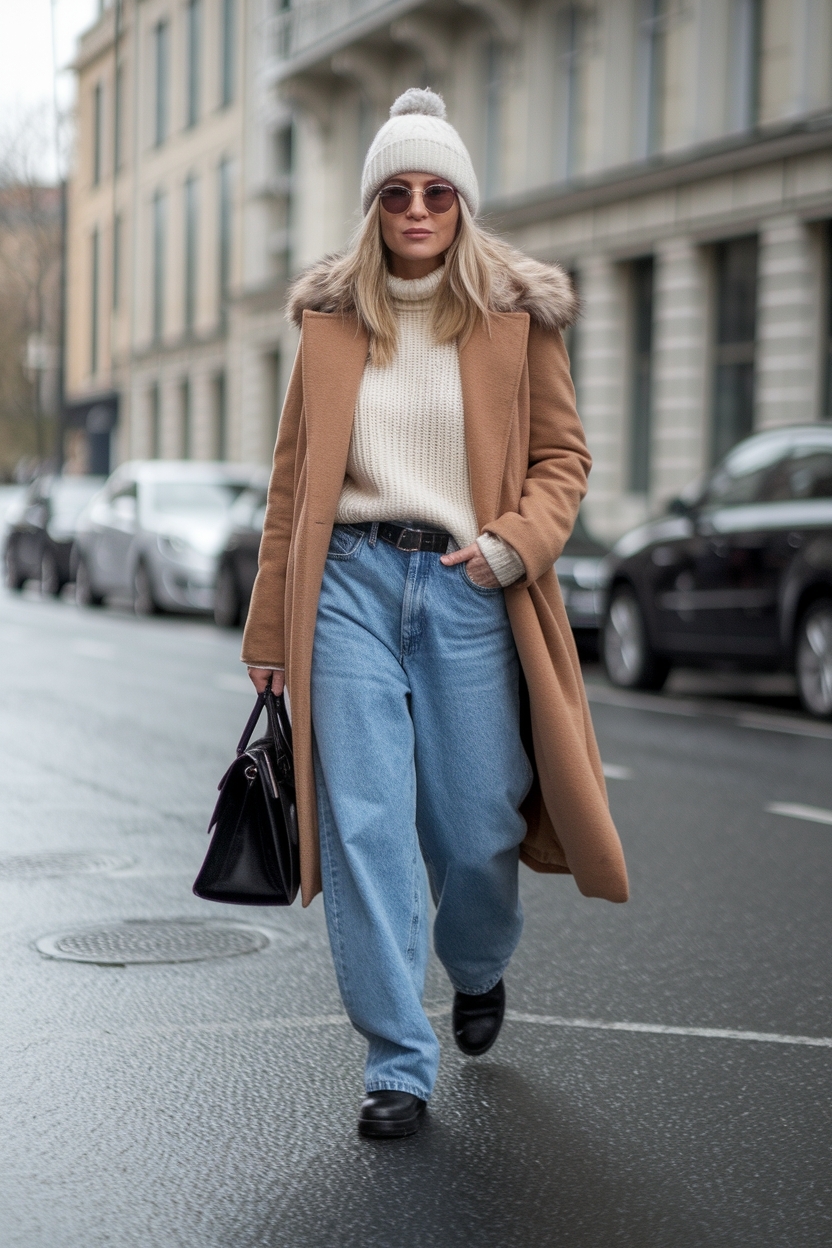 Chic Winter Baggy Jeans Outfit for Casual Wear outfit idea